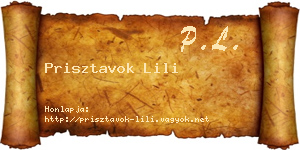 Prisztavok Lili névjegykártya